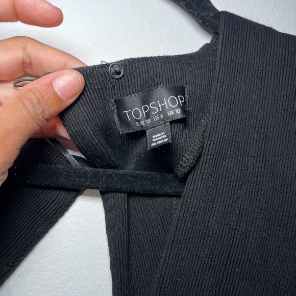 TopShop V-Neck Back Cut-out Midi Dress Size 6 - Picture 5 of 6